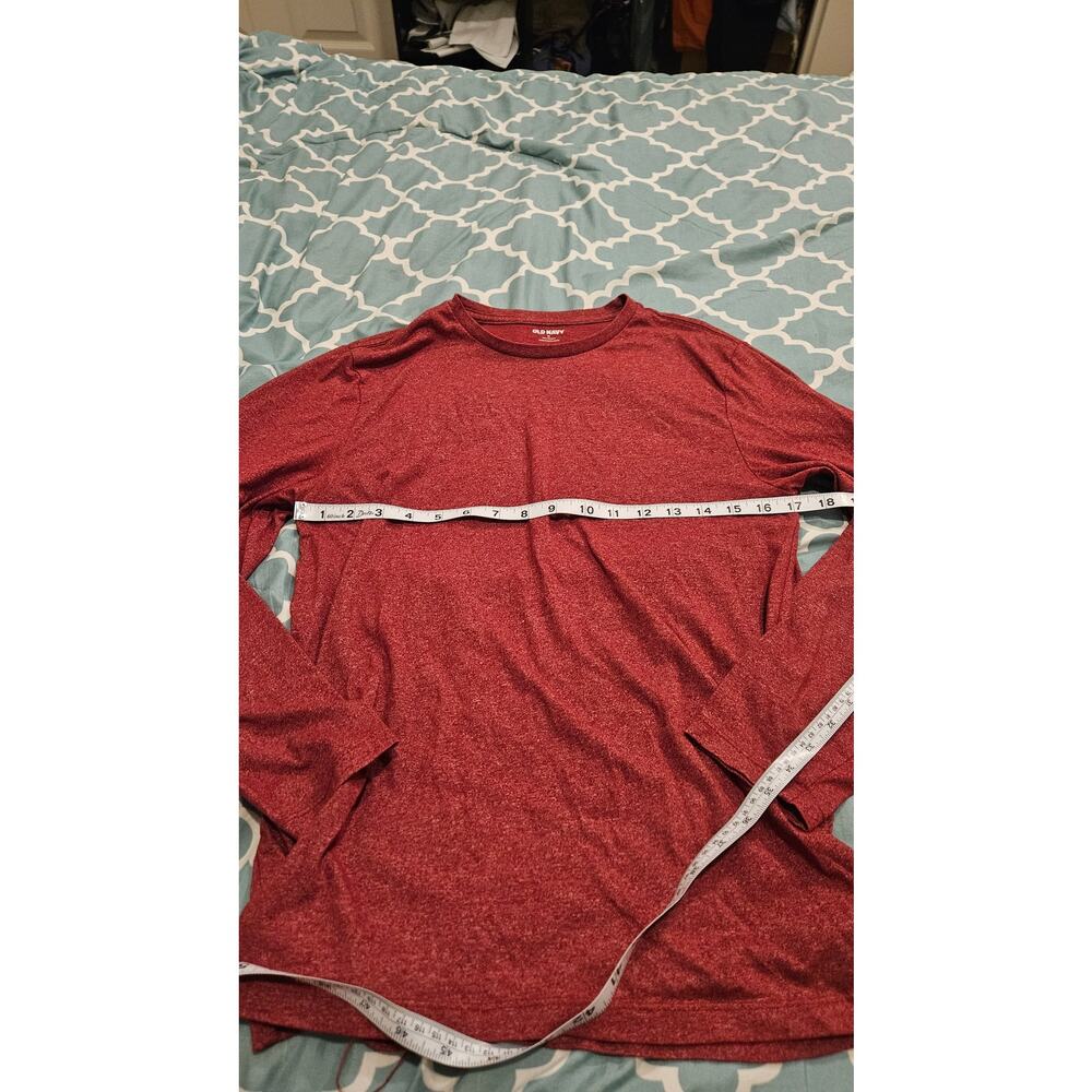 Old Navy Women’s Long Sleeve Medium Red Crew Neck Cotton / Polyester Blend Shirt - Picture 5 of 8
